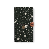 the front top view of midori style traveler's notebook with Space design