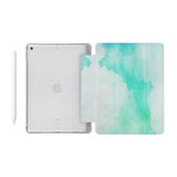 iPad SeeThru Casd with Abstract Watercolor Splash Design Fully compatible with the Apple Pencil